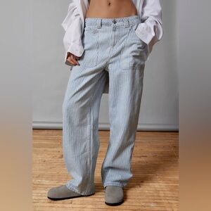 BDG Striped Baggy Blue Jeans